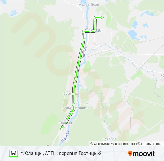 * 11 (СЛАНЦЕВСКИЙ РАЙОН) Bus Line Map