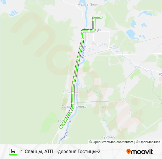 Автобус * 11 (СЛАНЦЕВСКИЙ РАЙОН): карта маршрута