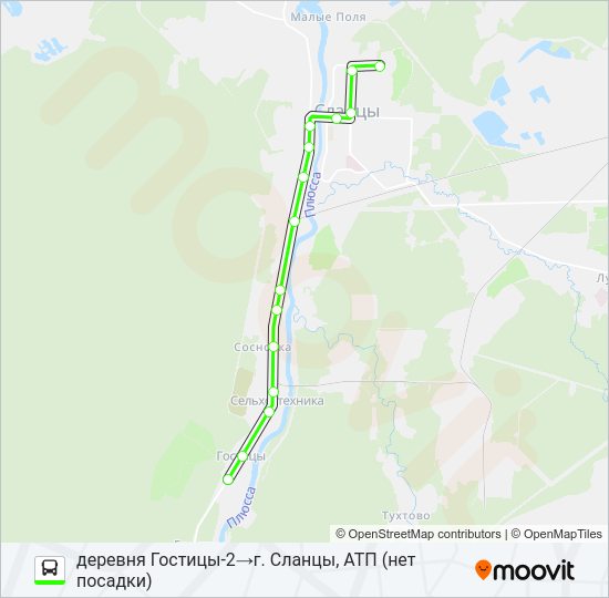 Автобус * 11 (СЛАНЦЕВСКИЙ РАЙОН): карта маршрута