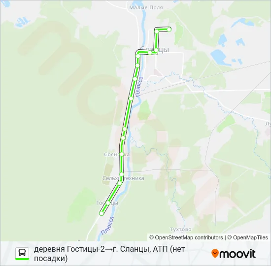 * 11 (СЛАНЦЕВСКИЙ РАЙОН) Bus Line Map