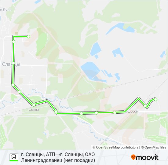 Автобус * 1А (СЛАНЦЕВСКИЙ РАЙОН): карта маршрута