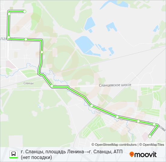Автобус * 4А (СЛАНЦЕВСКИЙ РАЙОН): карта маршрута