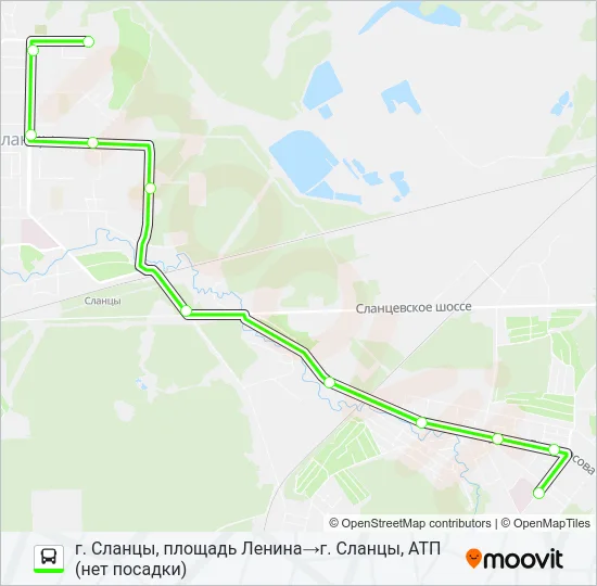 Автобус * 4А (СЛАНЦЕВСКИЙ РАЙОН): карта маршрута