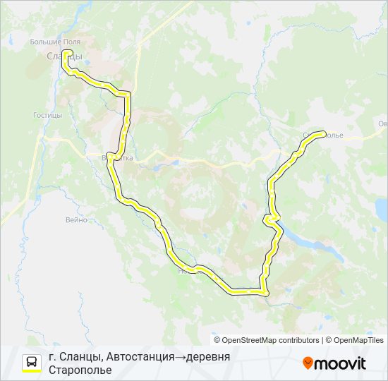 Автобус * 94 (СЛАНЦЕВСКИЙ РАЙОН): карта маршрута