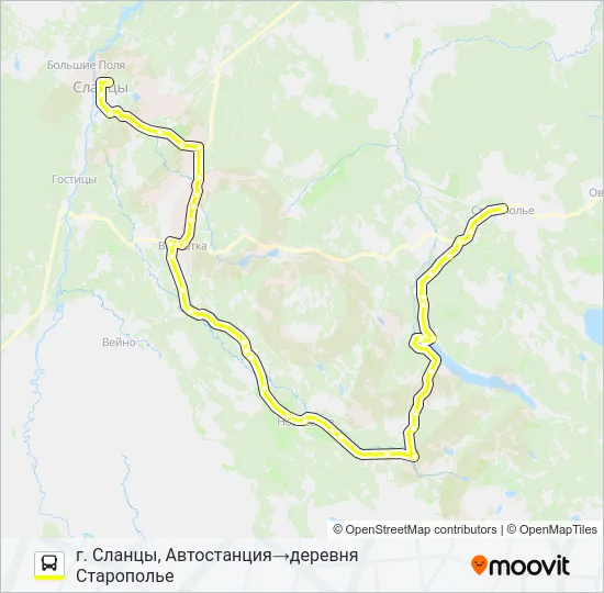 Автобус * 94 (СЛАНЦЕВСКИЙ РАЙОН): карта маршрута