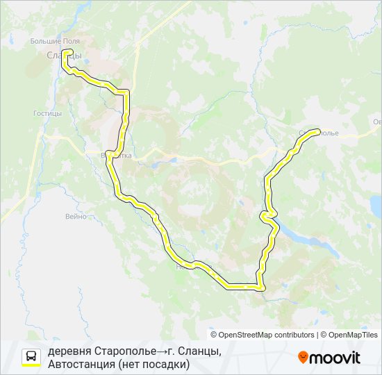 Автобус * 94 (СЛАНЦЕВСКИЙ РАЙОН): карта маршрута