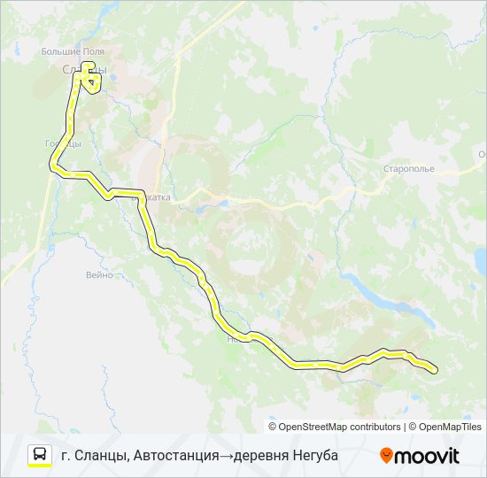 Автобус * 95 (СЛАНЦЕВСКИЙ РАЙОН): карта маршрута