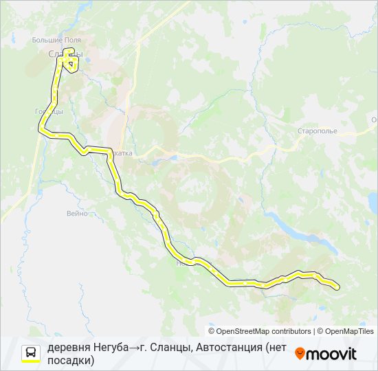 Автобус * 95 (СЛАНЦЕВСКИЙ РАЙОН): карта маршрута