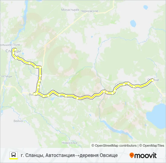 * 93Б (СЛАНЦЕВСКИЙ РАЙОН) Bus Line Map