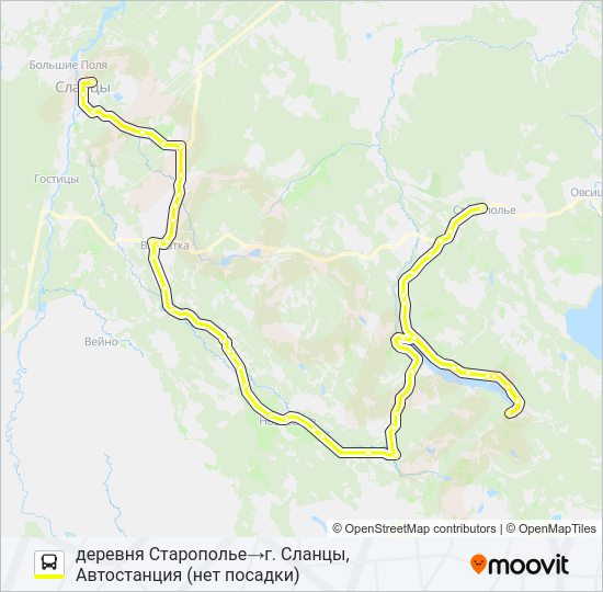 Автобус * 94З (СЛАНЦЕВСКИЙ РАЙОН): карта маршрута