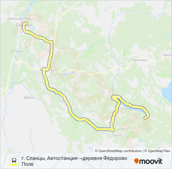 * 94Л (СЛАНЦЕВСКИЙ РАЙОН) Bus Line Map