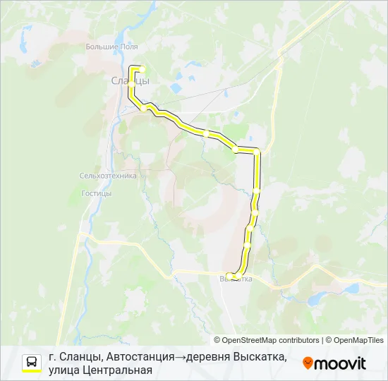 * 105С (СЛАНЦЕВСКИЙ РАЙОН) Bus Line Map
