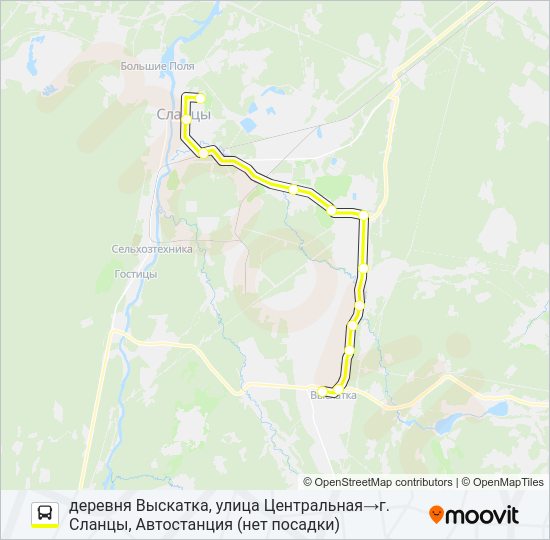 Автобус * 105С (СЛАНЦЕВСКИЙ РАЙОН): карта маршрута