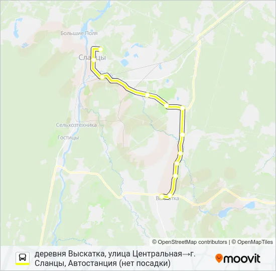 * 105С (СЛАНЦЕВСКИЙ РАЙОН) Bus Line Map