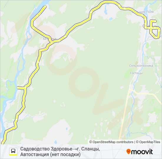 * 107А (СЛАНЦЕВСКИЙ РАЙОН) Bus Line Map