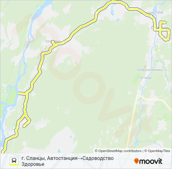 Автобус * 107З (СЛАНЦЕВСКИЙ РАЙОН): карта маршрута
