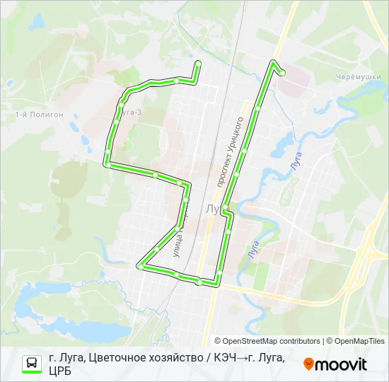 * 8 (ЛУЖСКИЙ РАЙОН) Bus Line Map