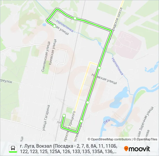 * 11 (ЛУЖСКИЙ РАЙОН) Bus Line Map