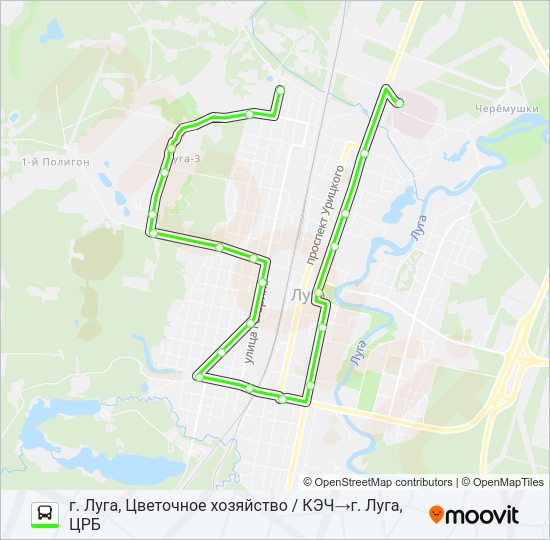 Автобус * 8А (ЛУЖСКИЙ РАЙОН): карта маршрута