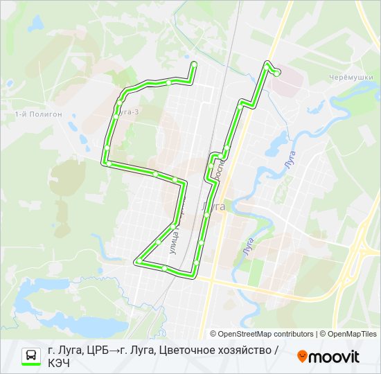 Автобус * 8А (ЛУЖСКИЙ РАЙОН): карта маршрута