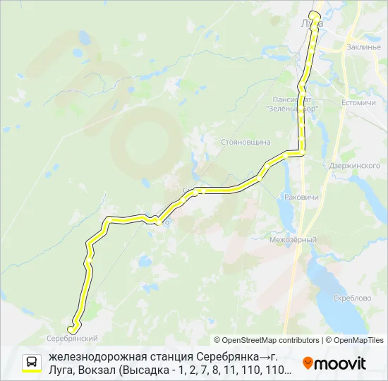* 126 (ЛУЖСКИЙ РАЙОН) Bus Line Map
