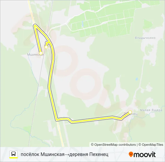 * 128 (ЛУЖСКИЙ РАЙОН) Bus Line Map