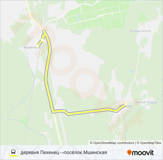 Автобус * 128 (ЛУЖСКИЙ РАЙОН): карта маршрута
