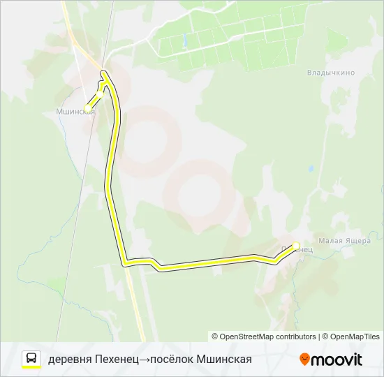 * 128 (ЛУЖСКИЙ РАЙОН) Bus Line Map