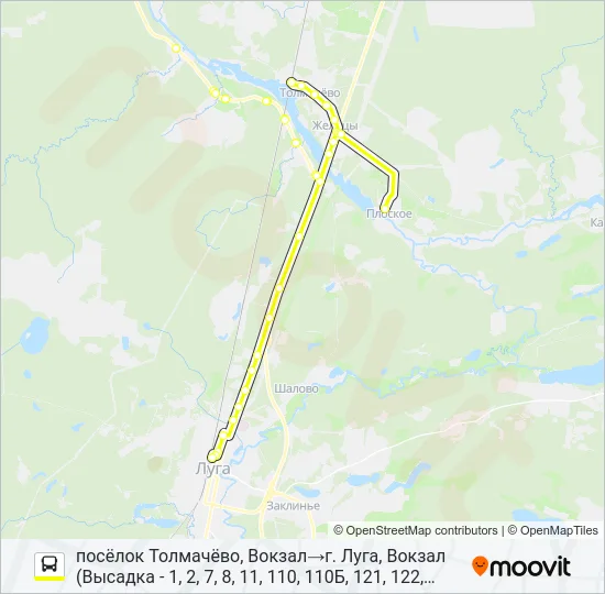 * 133 (ЛУЖСКИЙ РАЙОН) Bus Line Map
