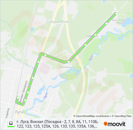 * 139 (ЛУЖСКИЙ РАЙОН) Bus Line Map
