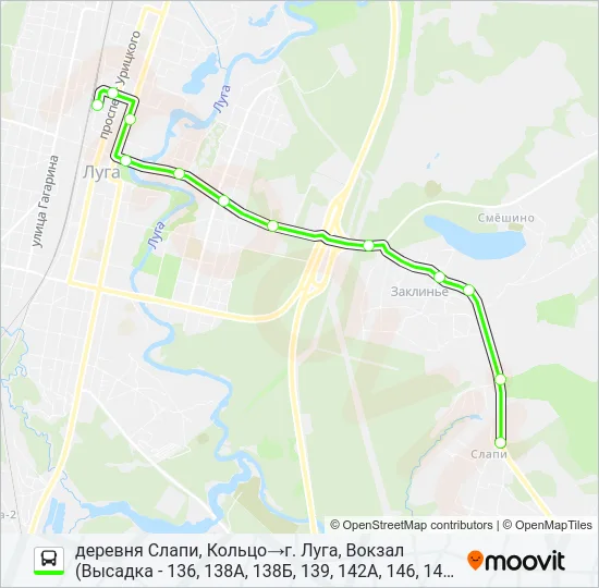 * 149 (ЛУЖСКИЙ РАЙОН) Bus Line Map