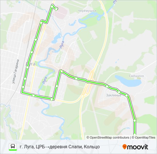 Автобус * 149А (ЛУЖСКИЙ РАЙОН): карта маршрута