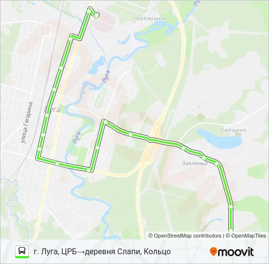 * 149А (ЛУЖСКИЙ РАЙОН) Bus Line Map