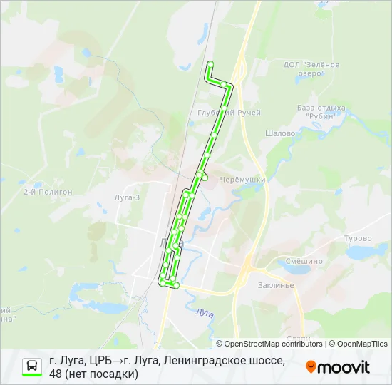 Автобус * 1 (ЛУЖСКИЙ РАЙОН): карта маршрута