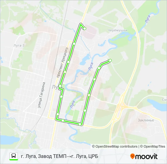 * 3 (ЛУЖСКИЙ РАЙОН) Bus Line Map