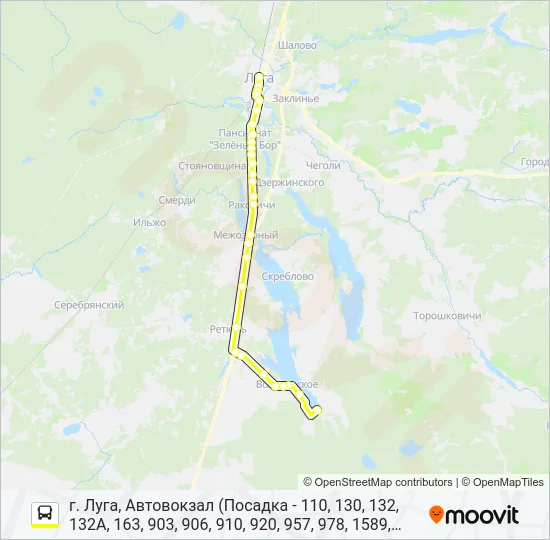 * 130 (ЛУЖСКИЙ РАЙОН) Bus Line Map