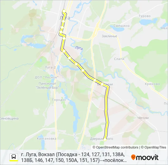 * 131 (ЛУЖСКИЙ РАЙОН) Bus Line Map