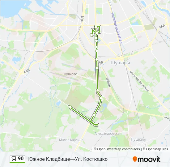 90 Bus Line Map