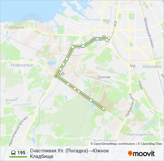 195 Bus Line Map