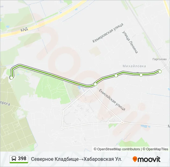 398 Bus Line Map