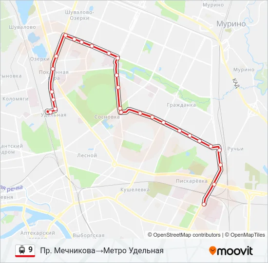 9 Light Rail Line Map