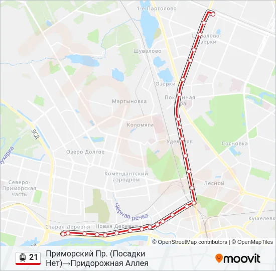 21 Light Rail Line Map