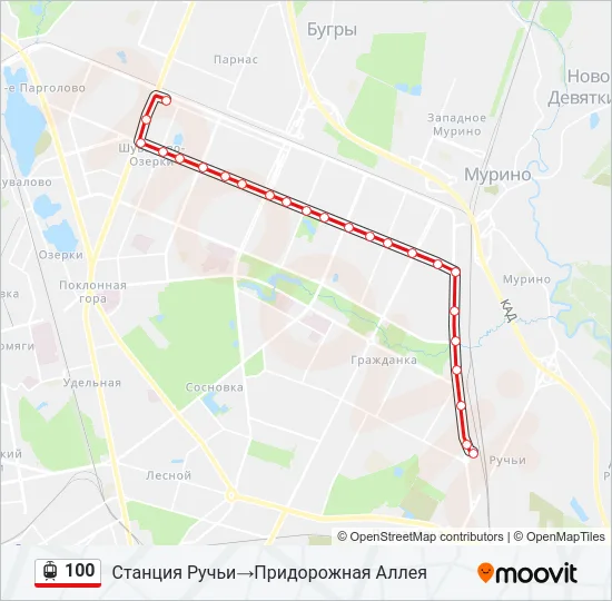 100 Light Rail Line Map