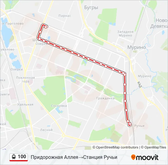100 Light Rail Line Map