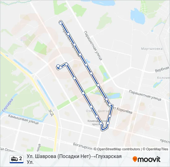 Троллейбус 2: карта маршрута