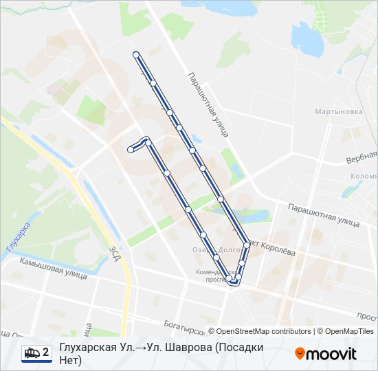 Троллейбус 2: карта маршрута
