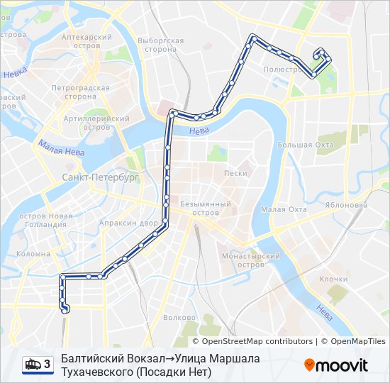 3 trolleybus Line Map