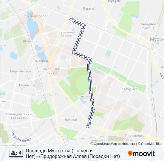 Троллейбус 4: карта маршрута