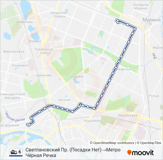 6 Trolleybus Line Map