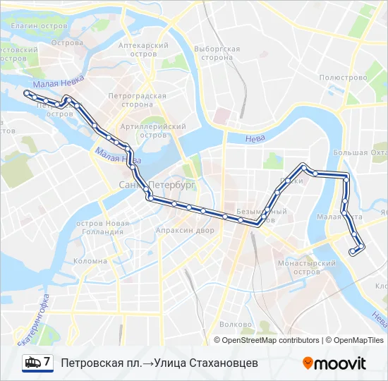 Троллейбус 7: карта маршрута
